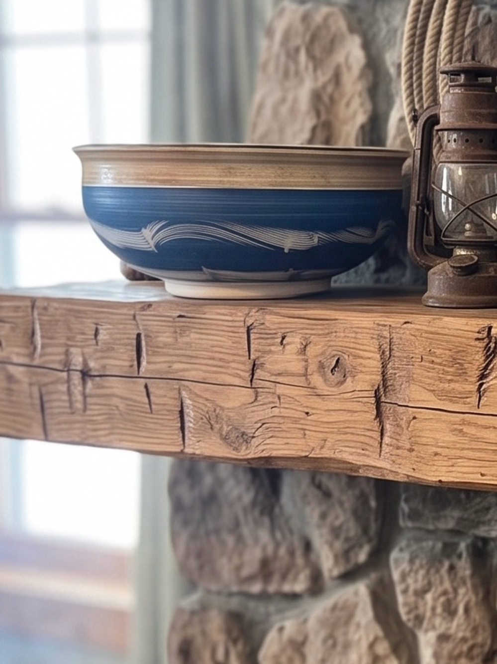 Vintage 1992 Peter C Vallez Signed Blue Pottery Bowl 10"